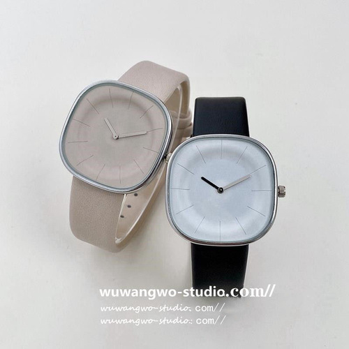 Korean Minimalist Design Women's Student Cross-border Niche Square High Fashion Creative Couple's Watch