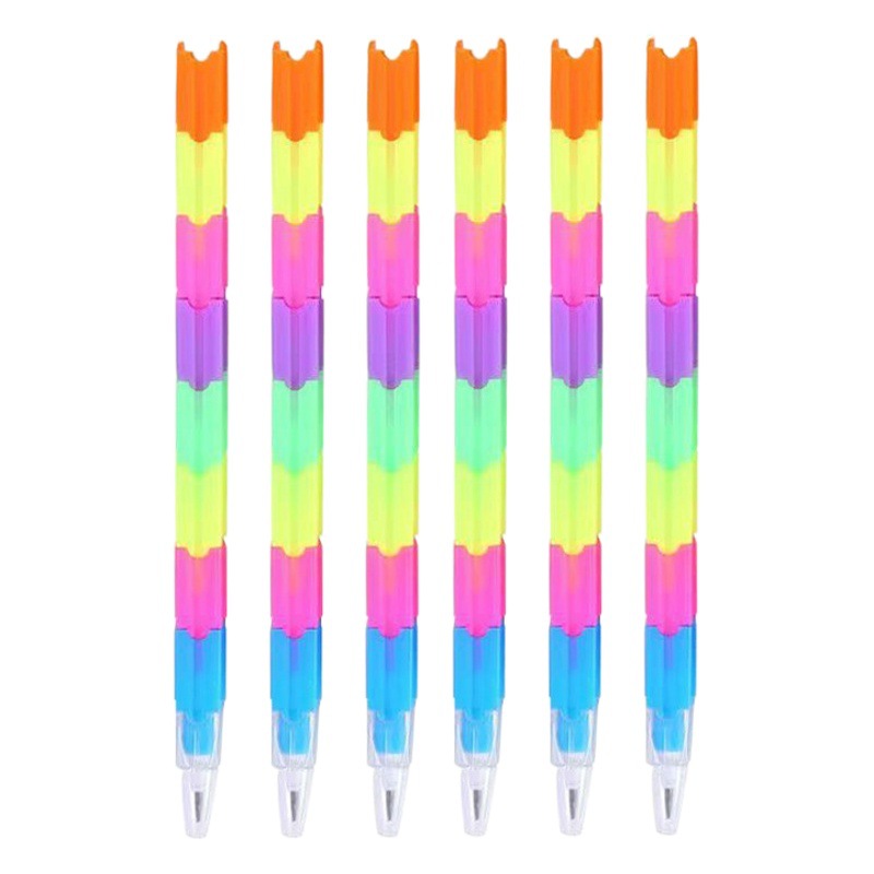 Factory Direct Sales Children's Fun Rainbow Building Block Pencils for Elementary Students, Assembly Step-By-Step Pencils, Hb Pencils, Kindergarten Writing Pens