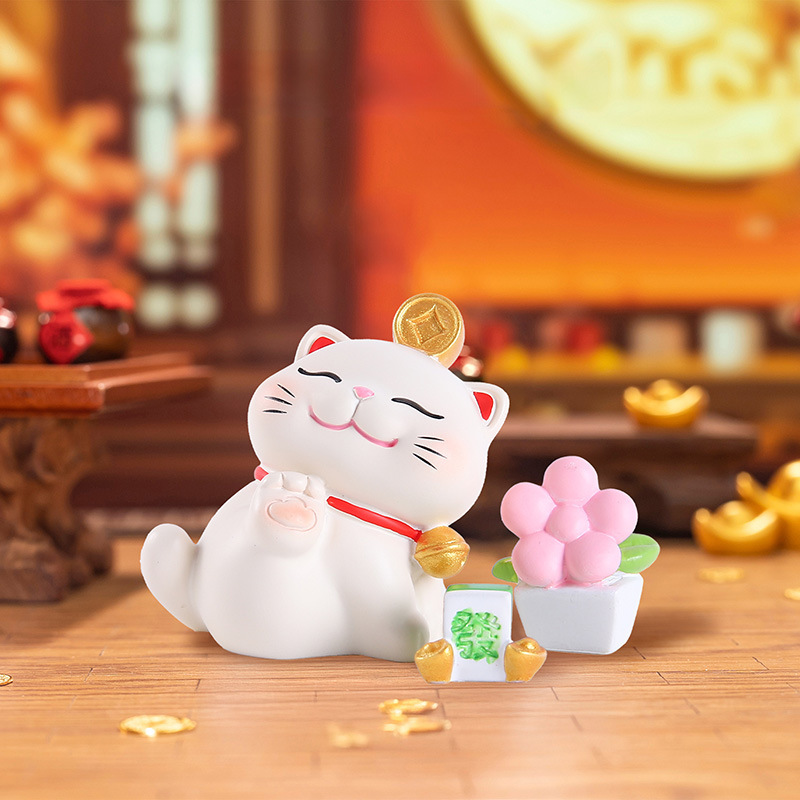 热卖财源广进招財猫盲盒好寓意家居玄关桌面摆件车载装饰厂家批发|undefined