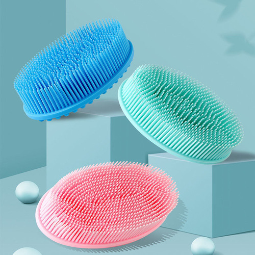 Silicone sensory training tactile brush baby silicone bath brush soft bath brush shampoo brush massage brush