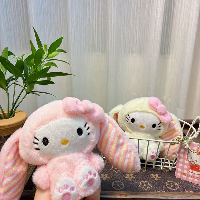变装KT猫咪长耳兔公仔挂件可爱玉桂狗库洛米钥匙扣美乐蒂包包挂件|undefined