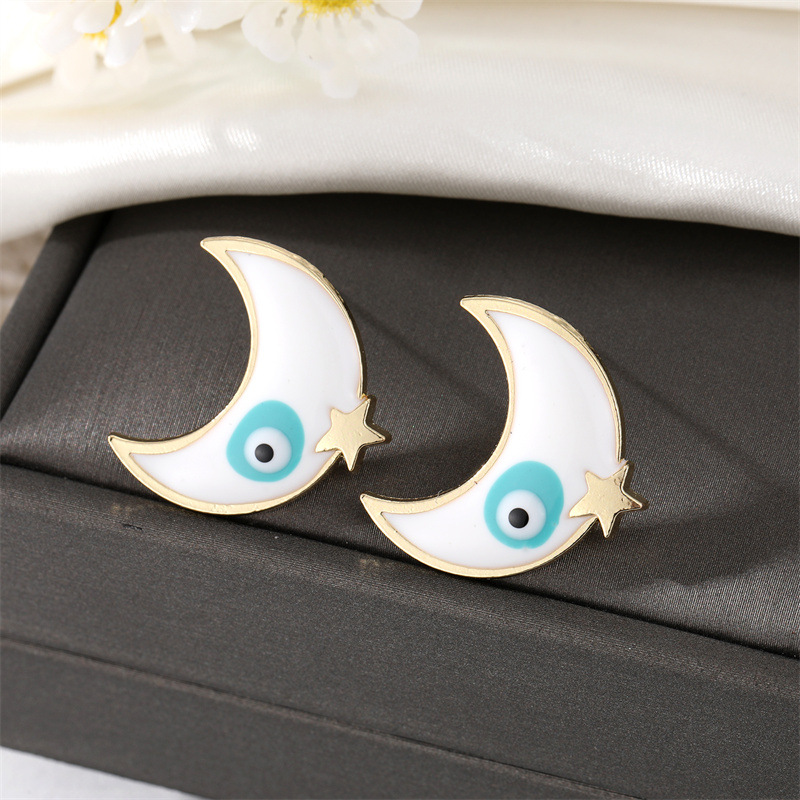 Pendientes De Ojo De Luna De Aceite De Gota display picture 1