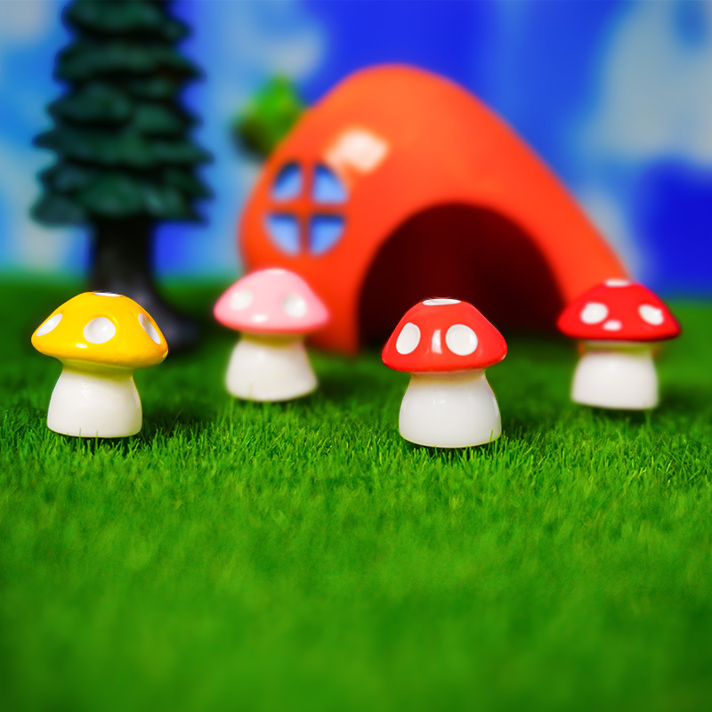 Nueva decoración de micro paisaje proceso de resina hongo pequeño multicolor estilo explosivo transfronterizo accesorios de bricolaje joyería suculente
