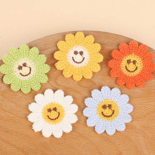 Korean style fresh 4cm sunflower embroidered cloth patch hairpin brooch shoes and hats hand-sewn patches DIY accessories