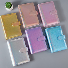 跨境炫彩镭射马卡龙活页笔记本a6活页夹创意潮流笔记本子批发