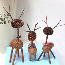 DIY幼儿园儿童创意手工制作木片粘贴树枝材料包动物益智玩具亲子