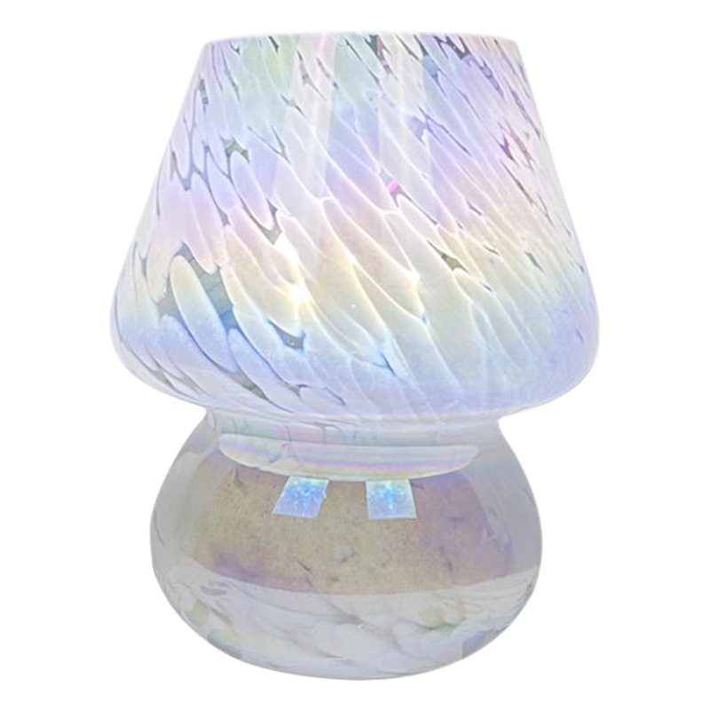 Lámpara de mesa de setas coloridas luz de noche Retro Luz de cristal lámpara de noche de lujo sala de estar estudio dormitorio lámpara de ambiente de estilo americano