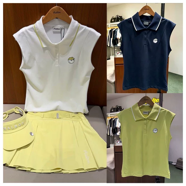 Golf 26 Summer Women's Solid Color Logo Versatile Slim Fit Sleeveless Soft Pique Stretch Breathable Simple Slim Fit