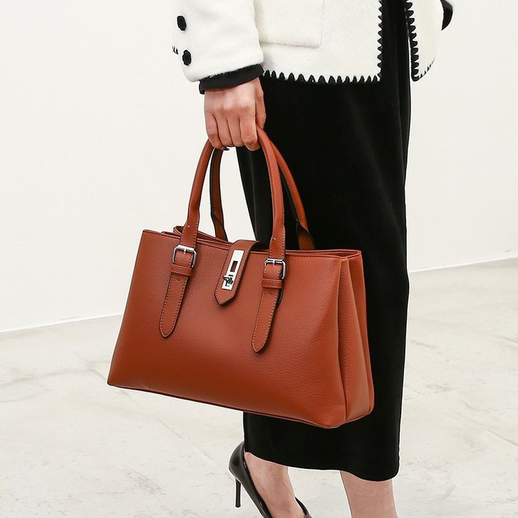 Damen Handtasche Im Retro-stil Aus Kunstleder Mit Steppnähten_voghion.com