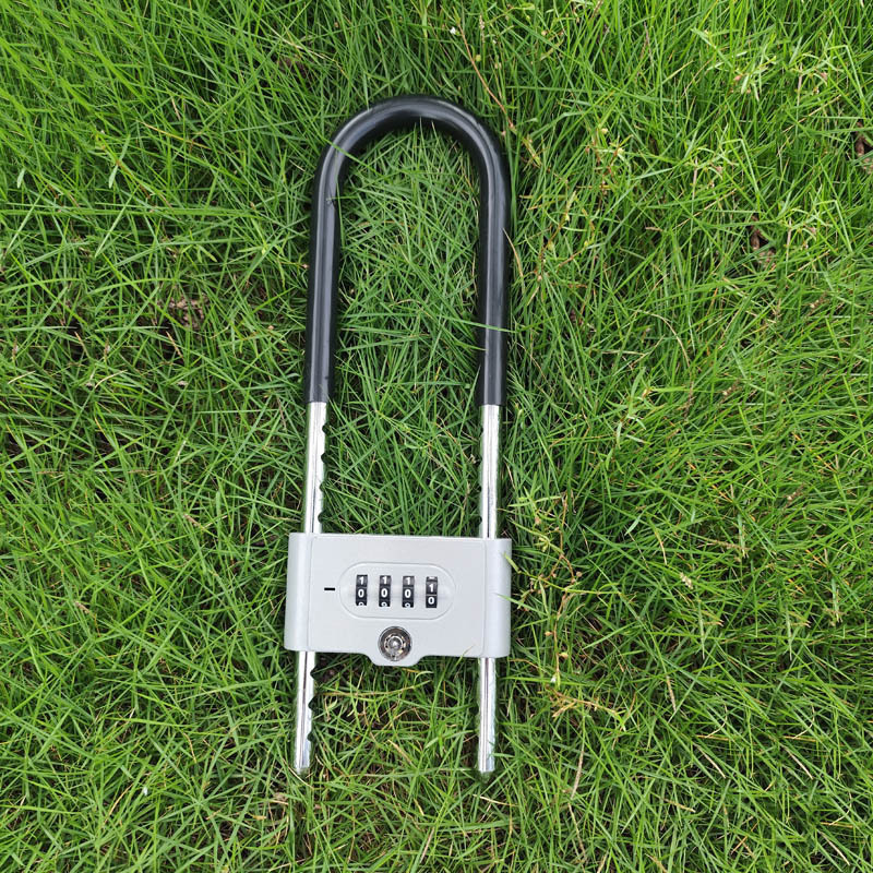 Code lock glass door lock sliding door U-shaped lock anti-theft anti-skid padlock U-shaped lock store extended lock office