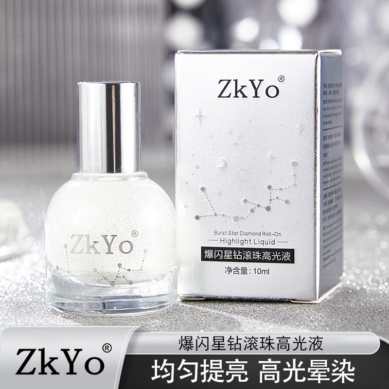 Zkyo Flashing Star Diamond Roll-On Highlighting Liquid Moisturizing and Hydrating Brightening Skin Tone Reducing Fine Lines Genuine Wholesale