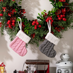 ハウベクリスマス装飾品ニットクリスマス靴下北欧クリスマスプレゼント靴下ピンクミニクリスマスニット靴下