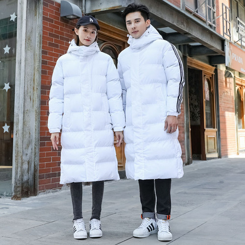 Winter New Style Sports Flannel Coat Couple's Long Length Knee-Length Down Flannel Coat for Men, Customizable with Polo Printing for Manufacturers