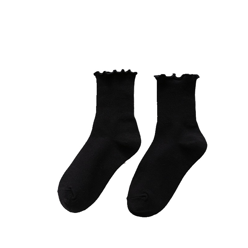 Pila calcetines primavera delgada transpirable Hongo de encaje media pantorrilla calcetines de color caramelo ins estilo preppy japonés JK Calcetines