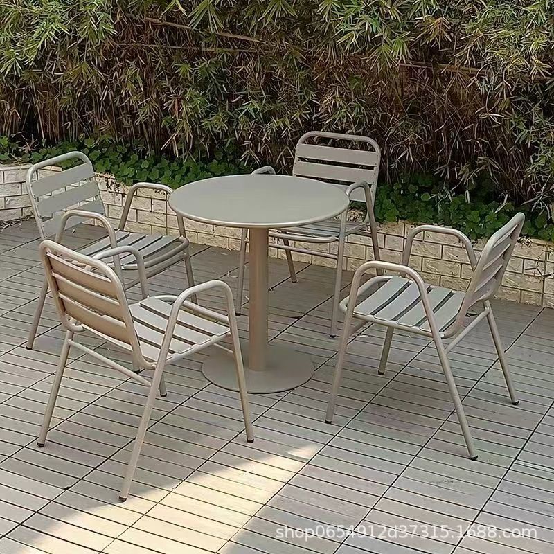 Mesas y sillas al aire libre aleación de aluminio al aire libre impermeable protección solar patio jardín de ocio balcón al aire libre té con leche café exterior