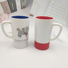 定制双色釉马克杯磨砂印花陶瓷杯高颜值情侣对杯18OZ实用水杯礼品