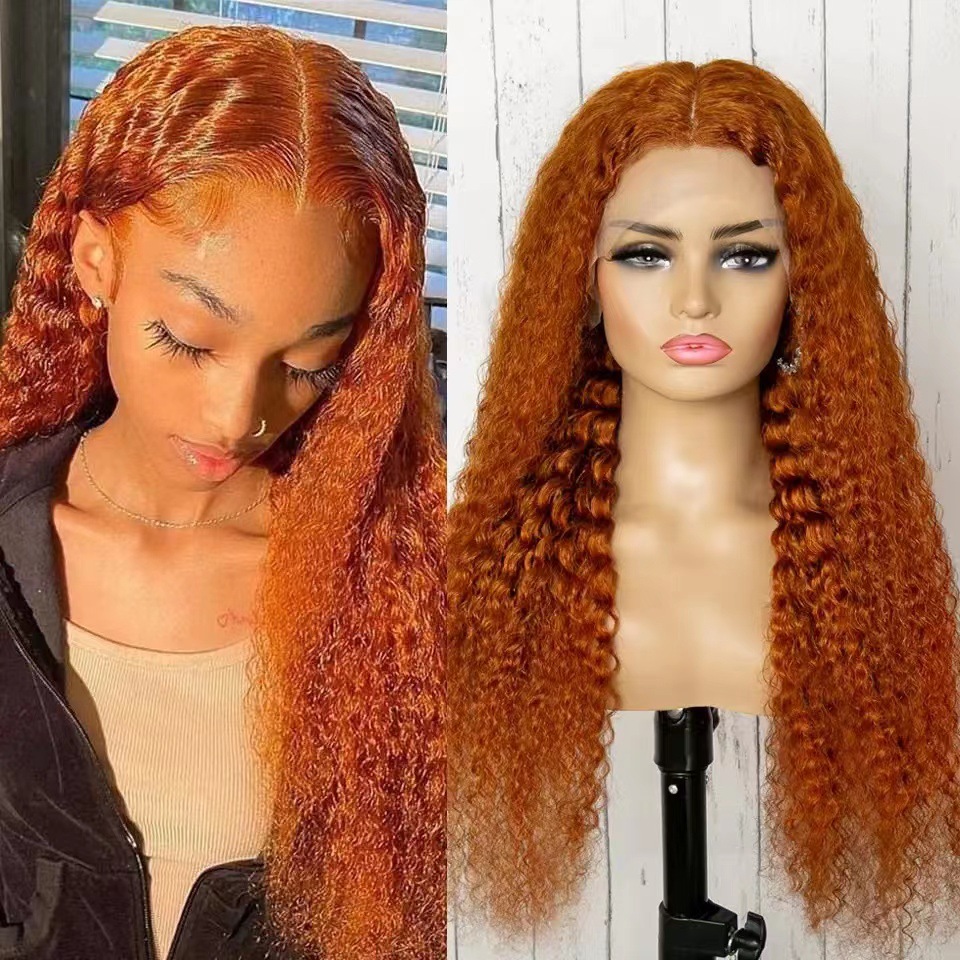 Peruca lace front cabelo humano laranja estilo completo_voghion.com