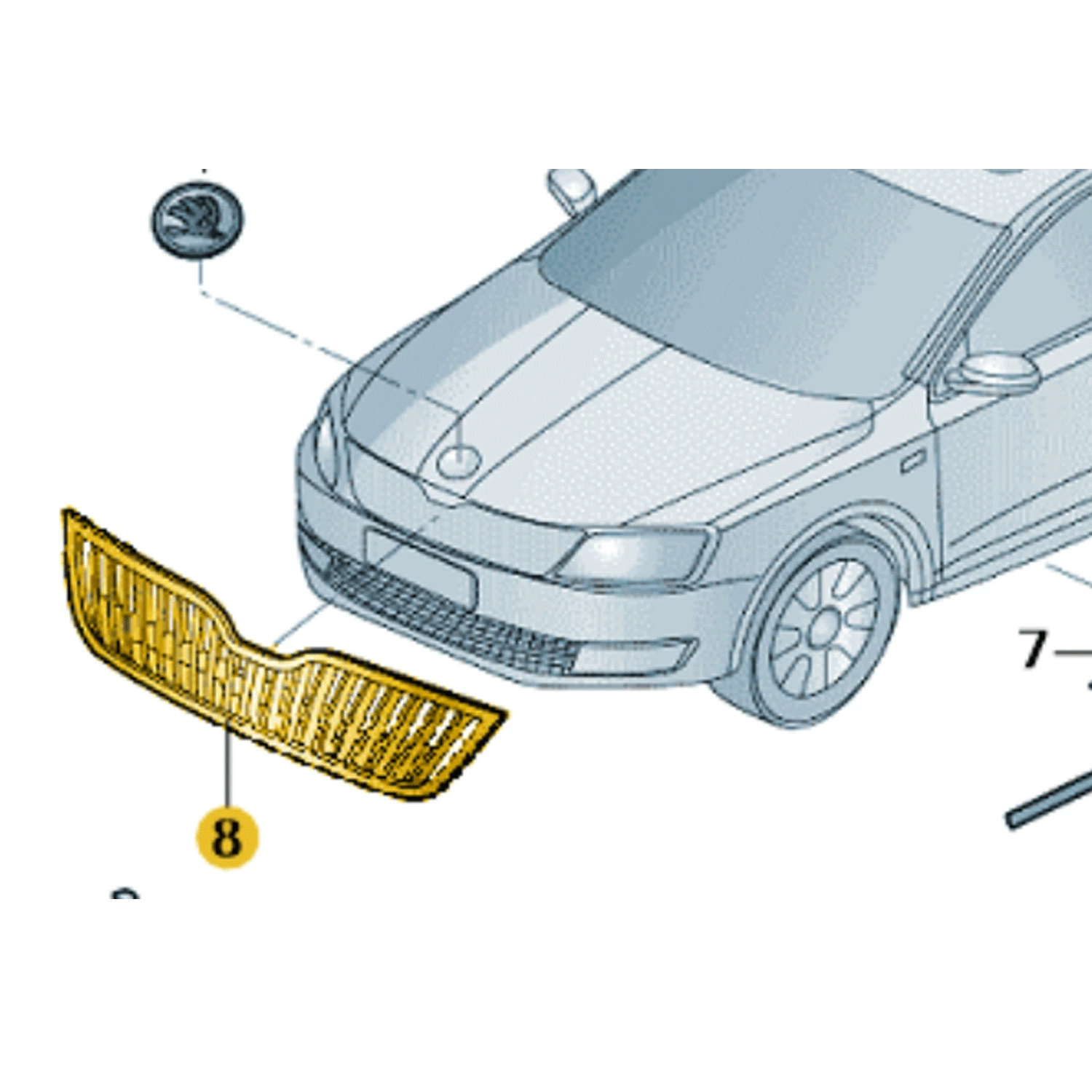 Подходит для решетки воздухозаборника Skoda Xinrui Rapid 32D853651A 32D853651C