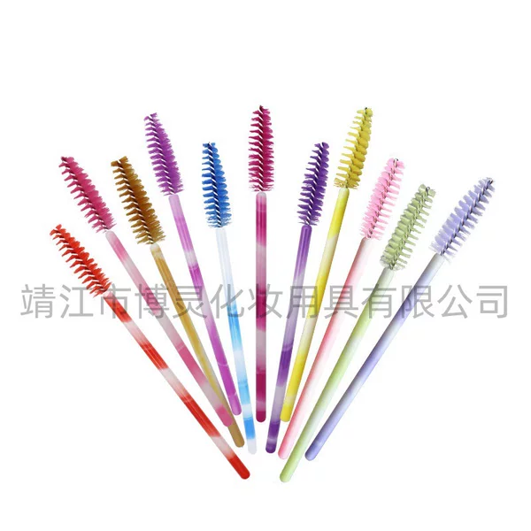 Disposable Two-color Rod Nylon Eyelash Brush Portable Eyebrow Comb Eyelash Makeup Two-color Solid Rod Eyelash Comb