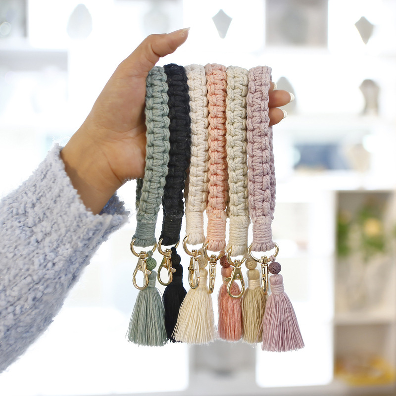 Bohemian Tassel Wrist Band Keychain in stock INS Artistic Pastoral Hand-woven Key Accessories Bohemian Tassel Wrist Band Keychain in stock INS Artistic Pastoral Hand-woven Key Accessories