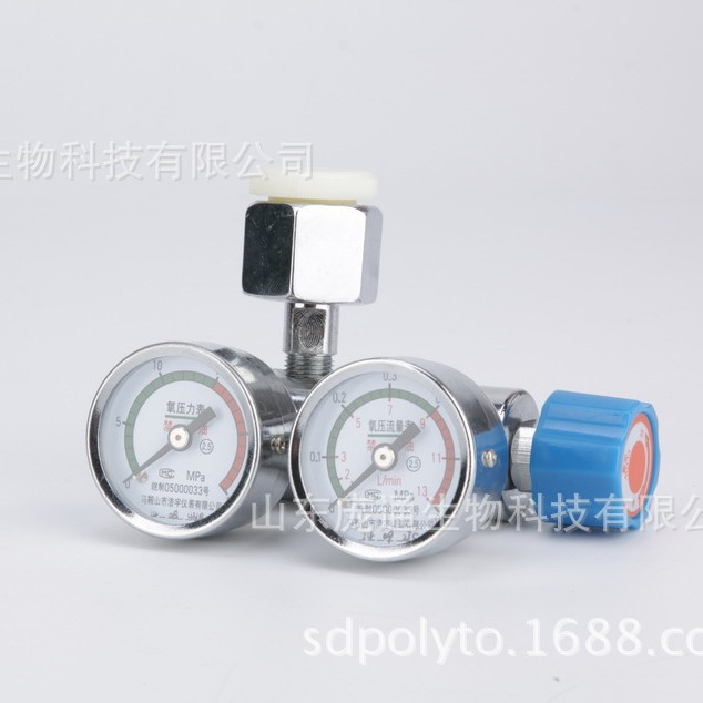 氧气减压阀 双表压力表 显示压力 流量 全铜材质  可靠