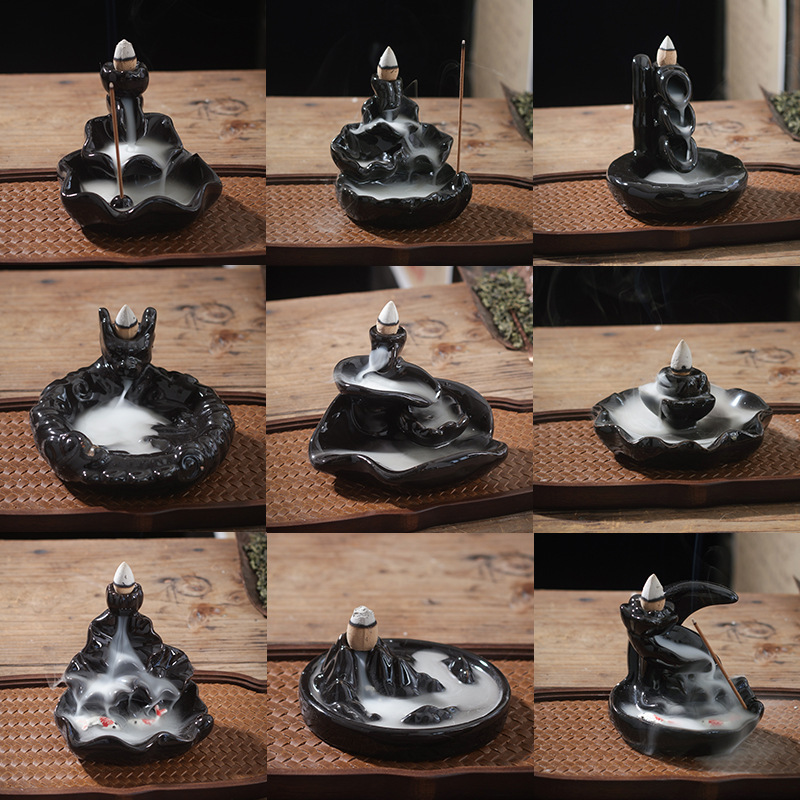 Ceramic backflow incense burner creative cross-border crafts indoor line incense seat backflow viewing a variety of aromatherapy burner ornaments