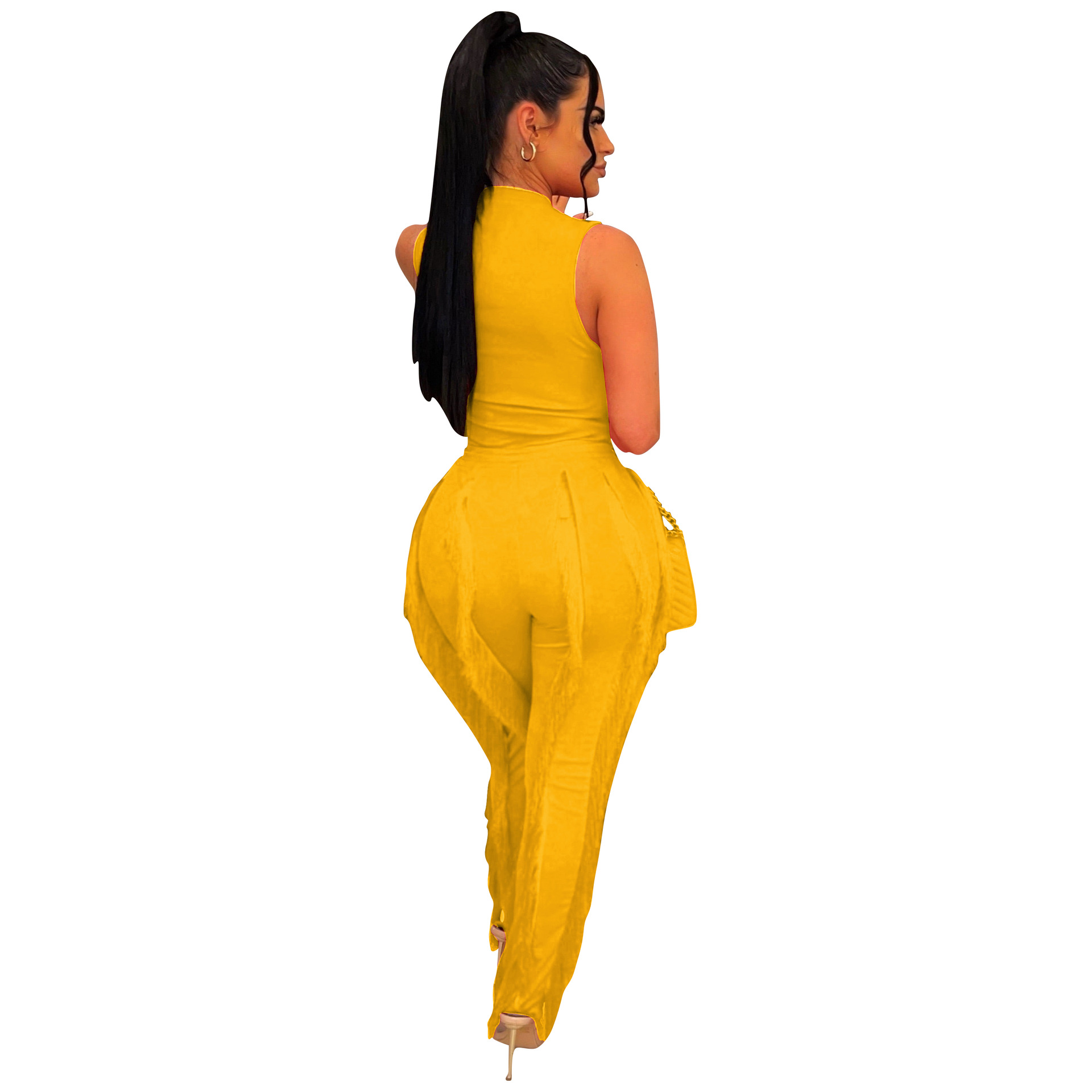 Women's Clothing two piece suits tassel trousers sleeveless casual suits lace summer sexy_voghion.com