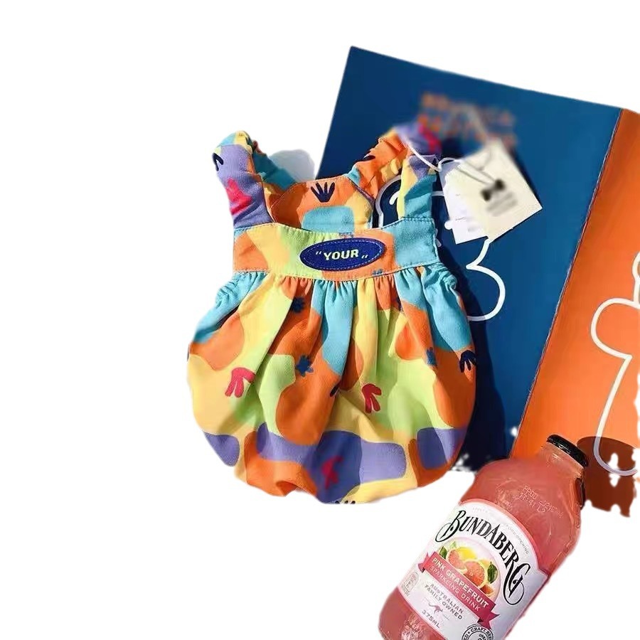 Rochie de prințesă pentru animale de companie de vară cu dopamină pentru câine drăguț Garfield, subțire, anti-vărsare, haine pentru pisici, rochie cu bretele