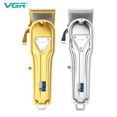 VGR cross-border new product all-metal hair clipper rechargeable oil head electric clipper LCD digital display professional high power 140