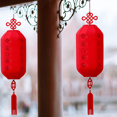 春节装饰冬瓜灯笼2022最新款新年手工福字花灯无纺布灯笼厂批发