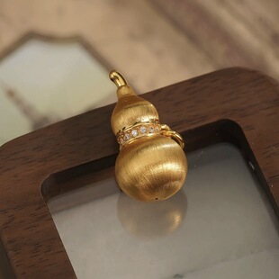 18K Gold Brushed Gourd Pendant New Moissanite Au750 Ancient Fulu Pendant Wholesale Shuibei Factory Wholesale