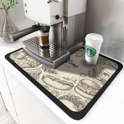 Countertop drain mat kitchen bar absorbent coaster bowls and plates cup drying mat tea table bar no-wash insulation mat