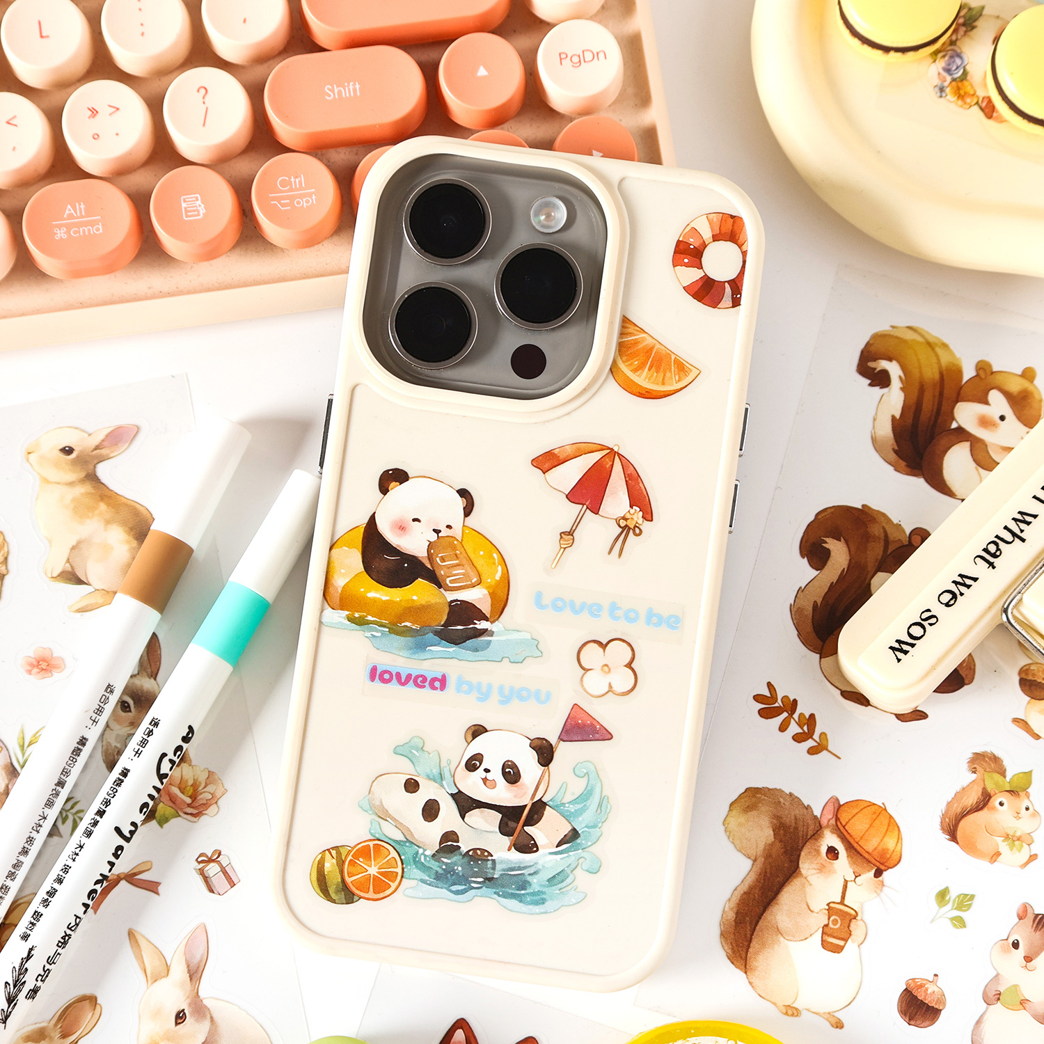 Cute Postal Series pet Impermeable Cartoon Animal Pegatinas planas Diy Decoración de cuenta manual Collage Material Pegatinas