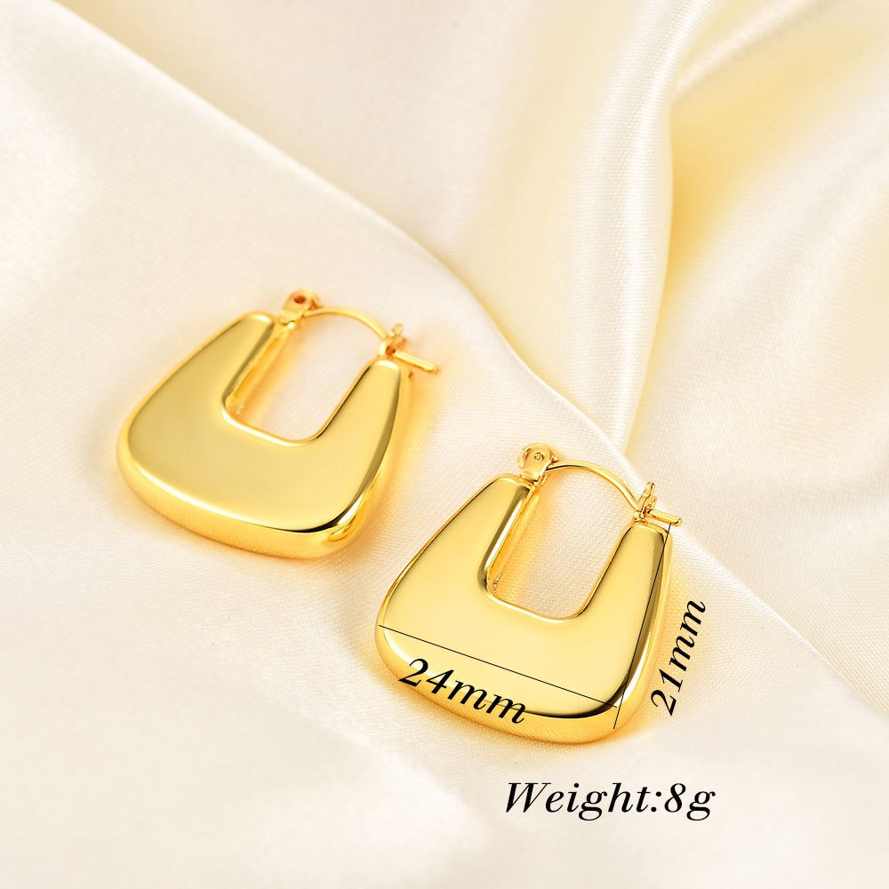 Retro Solid Color Titanium Steel Earrings 1 Pair