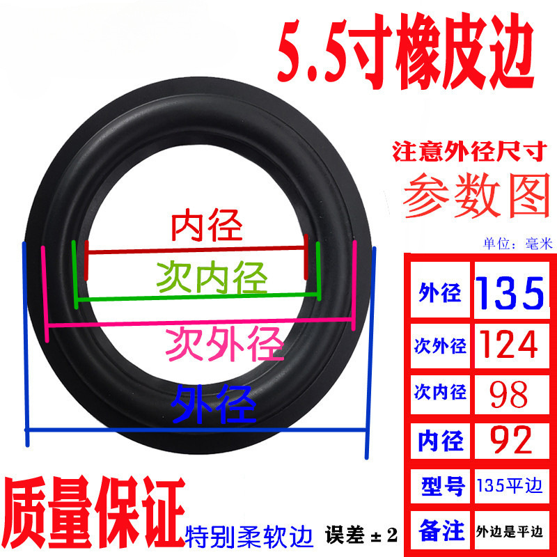 喇叭橡皮边圈3/4/5/6寸8寸10寸12寸音箱扬声器换边配件橡胶边|undefined