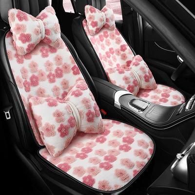 Wool pad — Three-Piece Set, Small Square Cushion, Wholesale - passion-red-front-and-passenger-two-seat-luxury-version-2-headrests-2-pillows-2-square-cushions-2-backrests