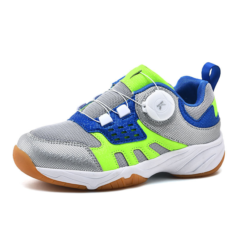 Zapatos de bádminton profesionales de carbono real botón mágico para niños zapatos de malla antideslizante para niños zapatos de deporte transpirables para niños y niñas