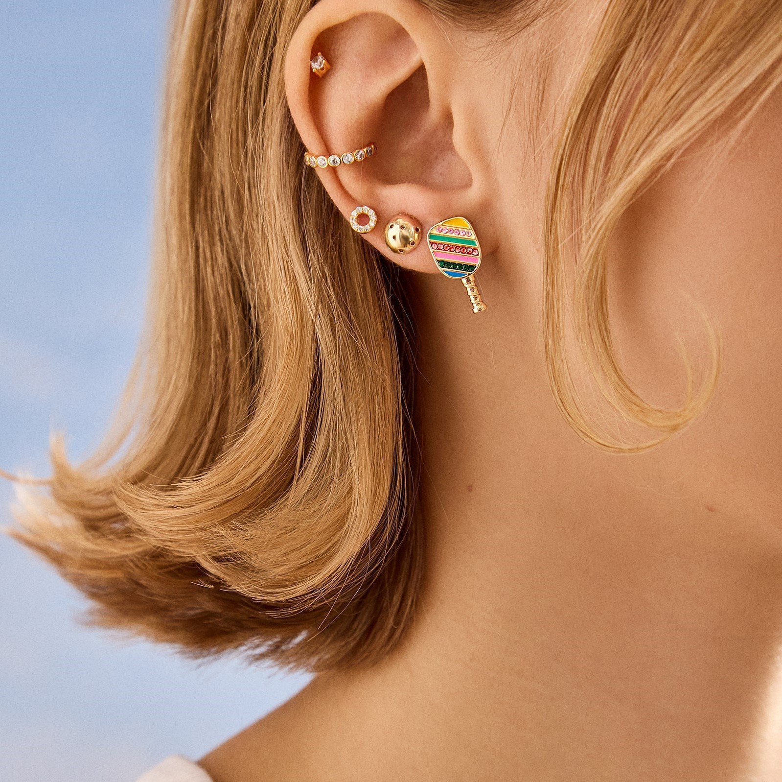 1 Par Retro Estilo Clásico Geométrico Baloncesto Fútbol Cobre Pendientes display picture 5