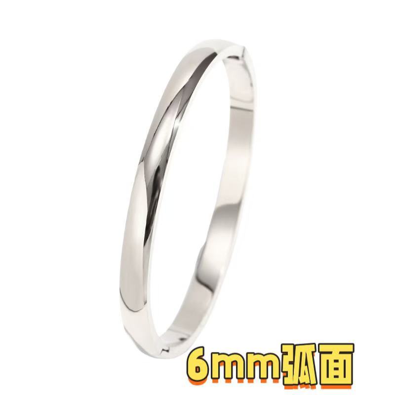 Pulsera de acero inoxidable para mujer tipo C abierta ajustable pulsera de acero de titanio de 6mm de ancho sin desvanecimiento joyería de mujer al por mayor image 18