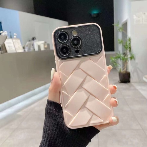 Zhao Lusi same style woven large windows suitable for iPhone 15 mobile phone case 14Pro Apple 11 protective case 13