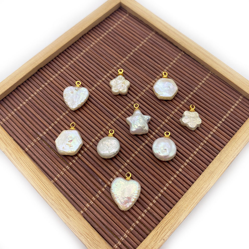 DIY Jewelry Accessories Classification 1 Piece Quantity 1 Piece Freshwater Pearl Heart Shape Flower Pendant