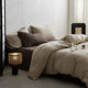 Class A maternal and infant grade cotton double-layer crumpled yarn four-piece set Maillard color bed sheet quilt cover cotton crumpled yarn bedding 4