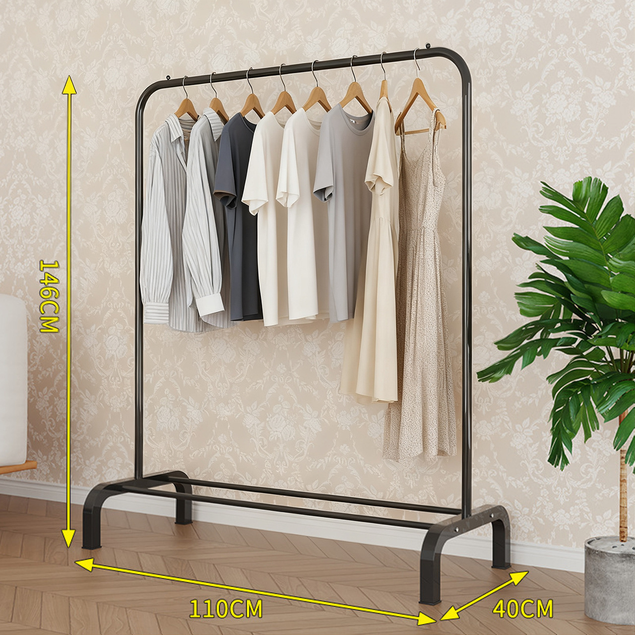 Perchero sencillo transfronterizo, perchero de pie para dormitorio o balcón, tendedero plegable móvil, tipo barra de pie, venta al por mayor