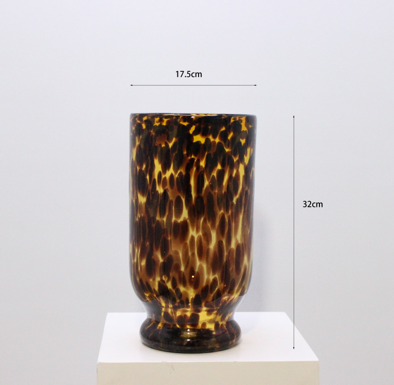 (exportación de la cola simple) tazas de vidrio de tortuga leopardo estampado de llama ornamentos floral decorativo vintage creativo vasijas ornamentos de mesa