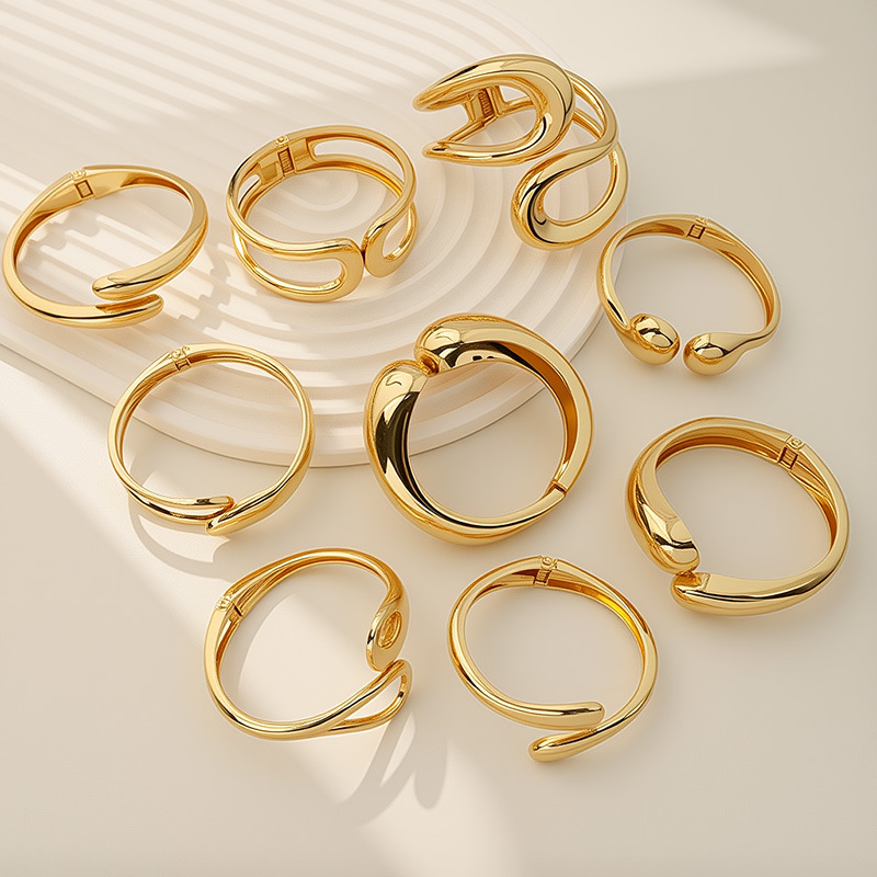 跨境欧美气质几何水滴交叉复古手镯女小众设计手环百搭款现货批发