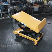 供应可倾斜式脚踏液压平台车手动升降小型堆高举升机工作平板推车