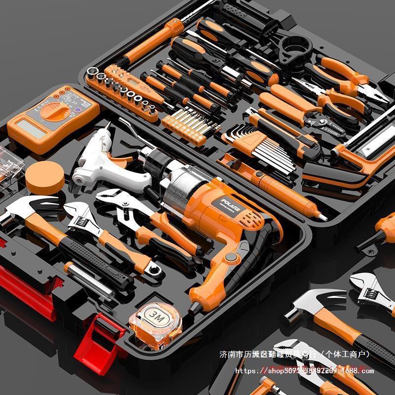 家用工具套装大全五金电钻工具箱木工维修多功能电动电工直销