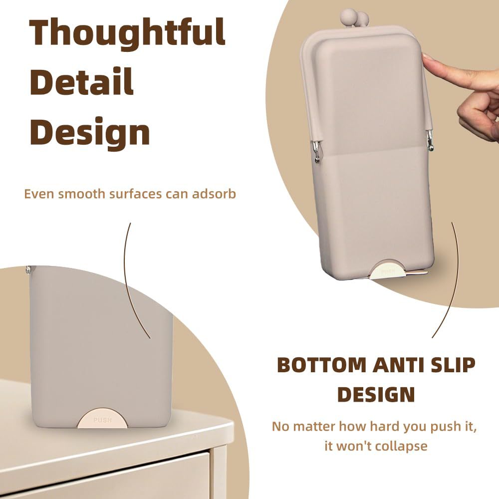 Amazon nuevo producto de silicona maquillaje cepillo bolsa de almacenamiento soporte de teléfono móvil 2 en 1 bolsa de almacenamiento de maquillaje impermeable de viaje