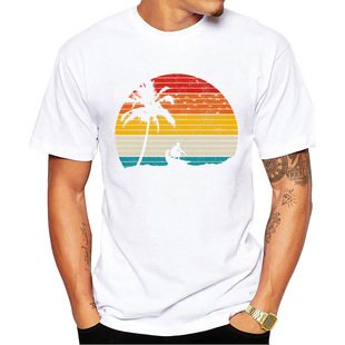TEEHUB Beach Surf Design Men T-Shirt Retro Surfing Printed T