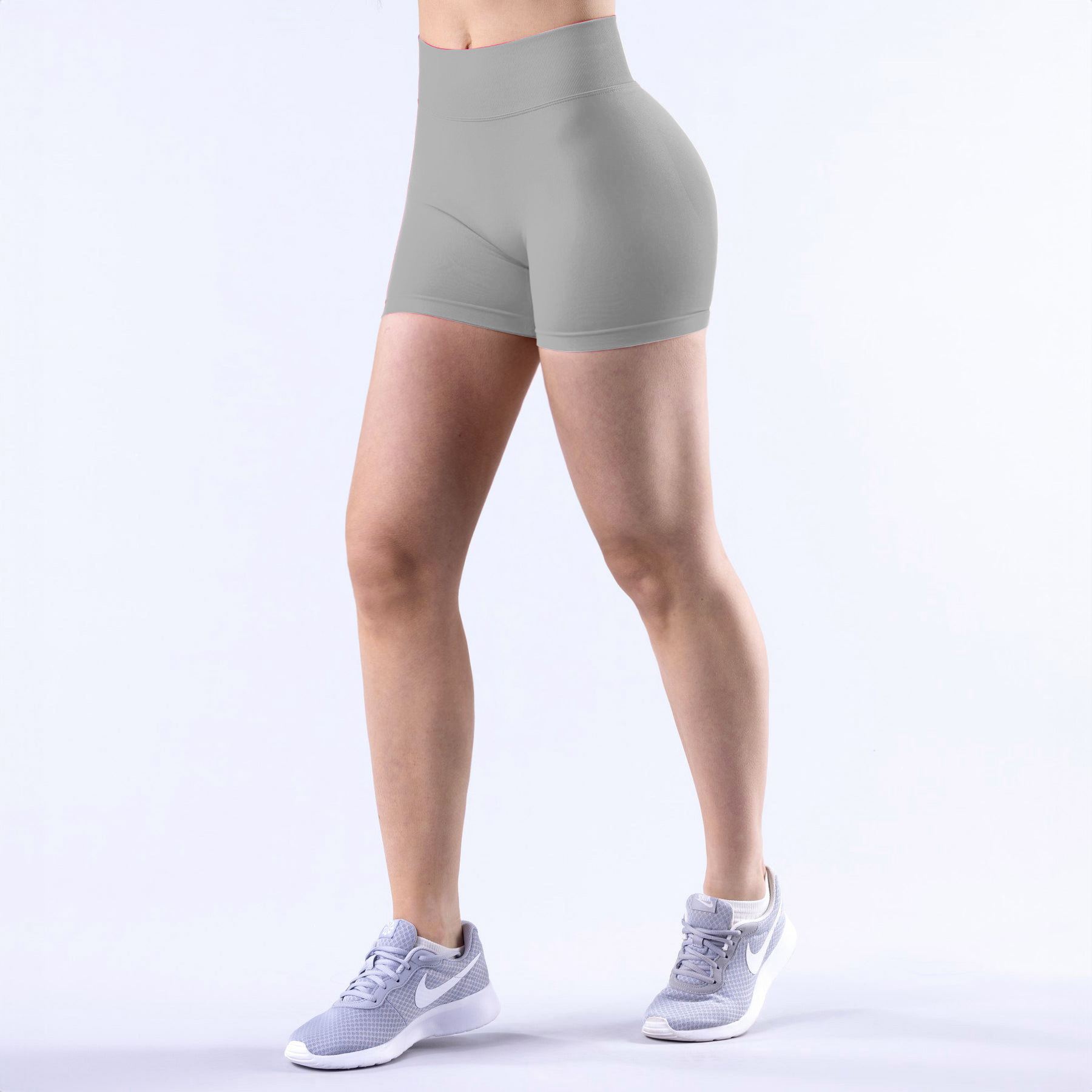 Pantalones cortos de cintura baja gris claro